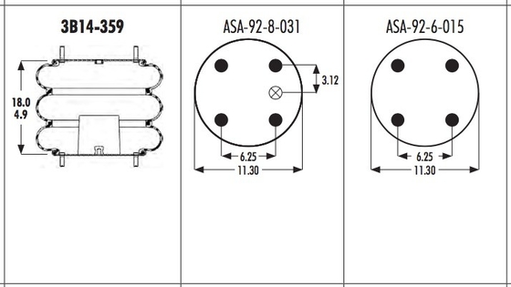 3B14-359 Goodyear Triple Convoluted Air Bags  578933350