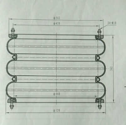 3LHF440/316 Industrial Air Spring Repalce 93166 Flange Ring Bolt Circle Dia 459Mm