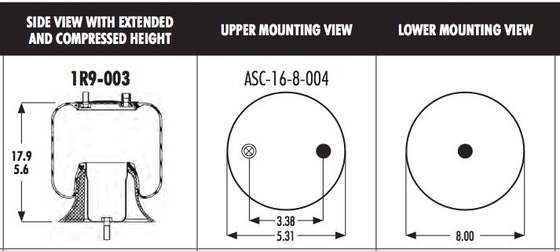 Goodyear 1R9-003 Suspension Airbags Rolling Lobe Bellows 566-18-3-004  566-16-7-021