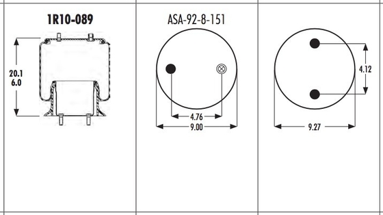 1R10-089 Goodyear Air Spring Super Cushion Bellows NO. 566-22-3-021 For 10530087