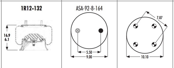 1R12-132 Goodyear Air Spring 566-24-3-076 W013589105 HDA PMABG-9105B