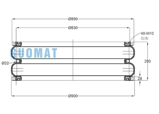 W01-M58-6970 Industrial Air Spring 248-2 GUOMAT NO. 900280H-2 W01-358-1022