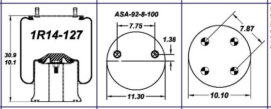 1R14-127 Goodyear Air Spring Flexmember 566-28-3-031 FIRESTONE W01-358-9264 For Hendrickson S13122