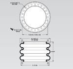 FT 1330-35 RS Flange Ring Bolt Circle DIA 16.50 Triple Convoluted Air Bag