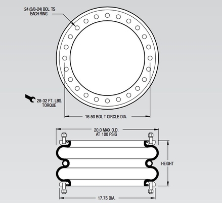 FD 1330-25 RS Contitech Air Springs Cross W01-358-7227 W01-358-0205