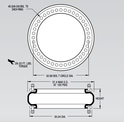 FS 5450-16 RS Continental Industry Single Convolution Air Spring W01-358-9601