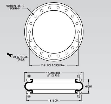 W01-358-7478 Firestone Industrial Air Spring W01-358-0119 Rubber Bellows W01-358-7477