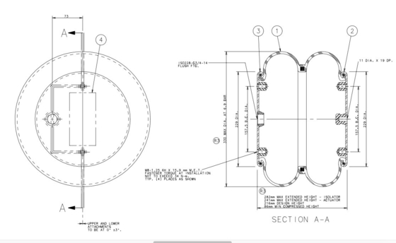 2B12-343 Super-Cushion Industrial Air Spring Goodyear For Industrial Machine