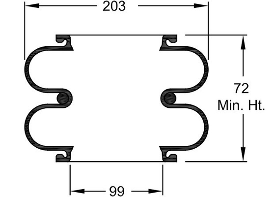 W01-R58-4045 Inidustrial Air Springs DUNLOP SP 253 Rubber Bellows 8X2