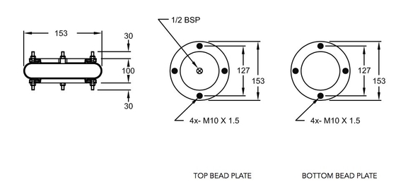 W01-R58-4052 Industrial Firestone Air Bag Kit M/31061 Refer To Norgren 6X1