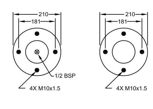 W01-R58-4059 Air Spring Shock SP 1539 Rubber Bellows 10 X 3 With Stamped Flange