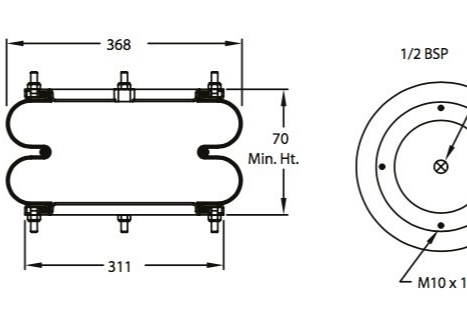 Firestone Air Bag Kit W01-R58-4075 Air Bag Helper Springs 14 1/2 X 2 DUNLOP SP 257