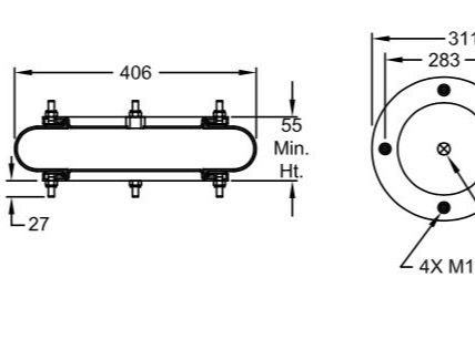 W01-R58-4066 Firestone Air Bag Suspension DUNLOP Shock Actuator 16 X 1