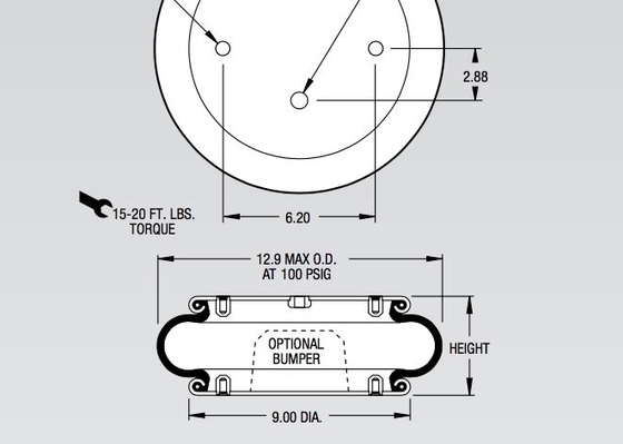 W01-358-7011 Firestone Rear Air Bags Industrial Shock Bellows Style 19 For Container Pallet