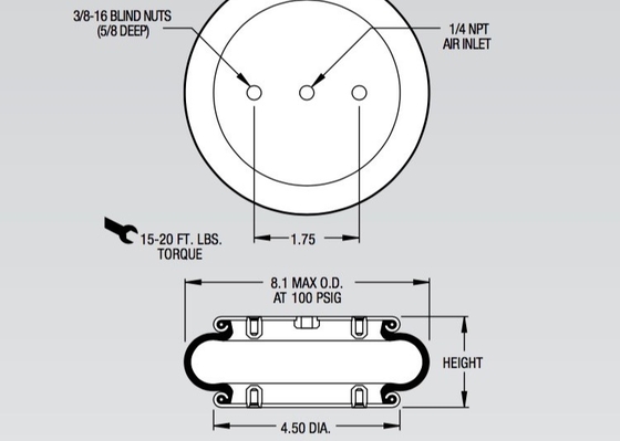 W01-358-7484 Firestone Industrial Air Spring Convoluted Air Bags Style 110