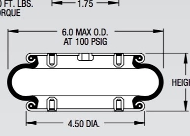 W01-358-7001 Firestone W01-358-6996 Industrial Single Air Spring Style 16