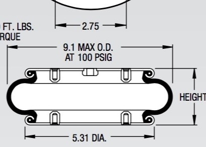 High Strength Bellows W01-358-7600 Firestone Suspension Air Bags 117 For Robotic Coupling