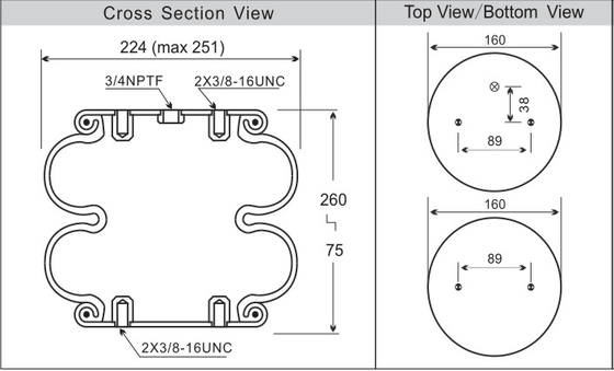 Industrial Double Air Spring W01-358-6900 Air Suspension Convoluted Type