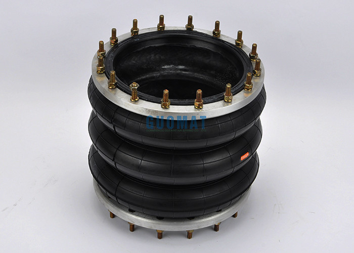360306H-3 Triple Convoluted Industrial Air Spring Plate Dia 347mm Air Bag With Flange