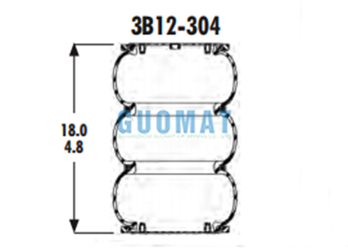 3B12-304 Goodyear Rubber Air Suspension Bags 0-200 Psi Pressure Range For Automotive Vehicles