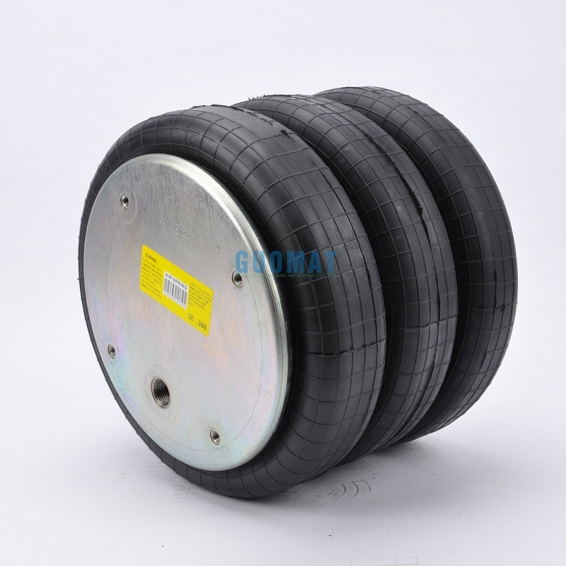 Triple Convoluted Air Bag GUOMAT NO. 3B7386 Bellow No.3B383 Industrial Air Spring 4x3/8-16UNC Screw