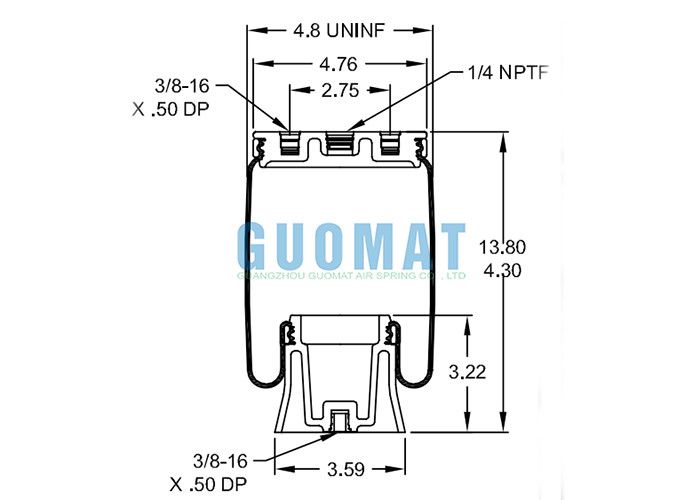 Replace Firestone W21-760-9000 SK6815P01 Contitech Air Ride Suspension Spring For Truck Cab