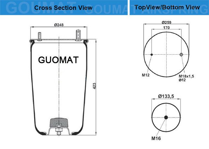 Contitech 4940 N P02 Airtech 34940 P BPW 30K 05.429.41.56.0 Truck Air Bag Suspension