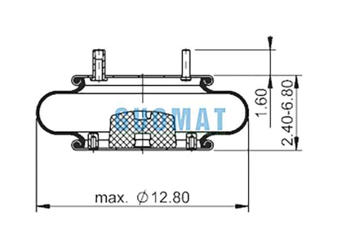 FS 330-11 467 Contitech Rubber Air Bags 64594 Single Convoluted Style Air Spring With Bolts