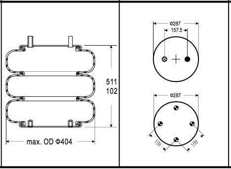 W01-358-7859 Firestone Contitech FT 530-35 523 HENDRICKSON AUx.001285 Air Spring