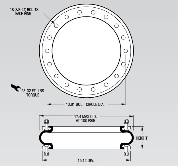 W01-358-7478 Firestone Industrial Air Spring W01-358-0119 Rubber Bellows W01-358-7477
