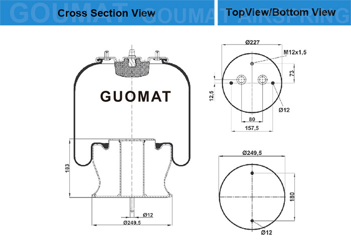 1370744 / 1386200 1362147 Series 4 Scania Truck Air Springs Bag Goodyear 1R13-745