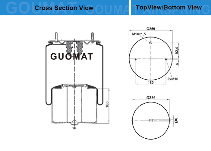 Airtech 39780 K /132962 Truck Air Suspension Springs For Floating Bridge