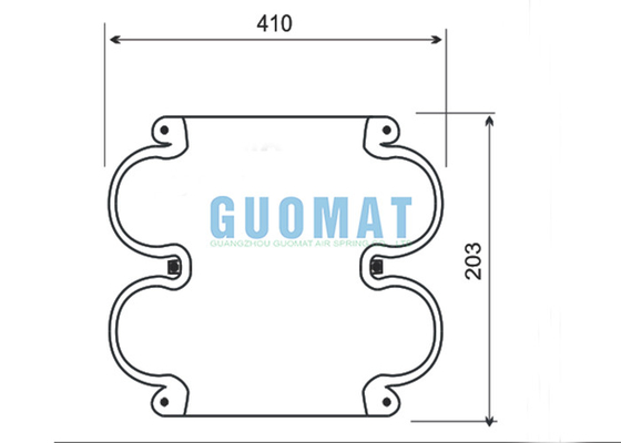 Double Convoluted Industrial Air Spring DF16-1/4X2 SPRINGRIDE Rubber Bellows Air Bags DF-16''1/4X2