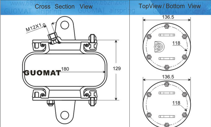 OEM GART ARI.275 Single Convoluted Air Spring 1B5081 Industrial Lifting ...