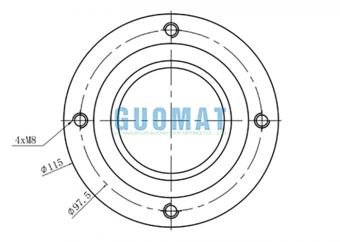 GUOMAT 1H4060 single convoluted flange air spring with Phoenix 1B04 rubber bellow — front view